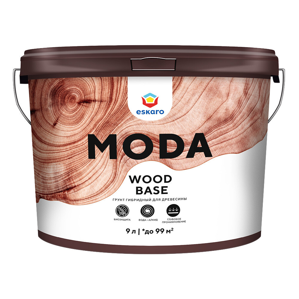 

Антисептик Eskaro Moda Wood Base грунтовочный для дерева бесцветный 9 л