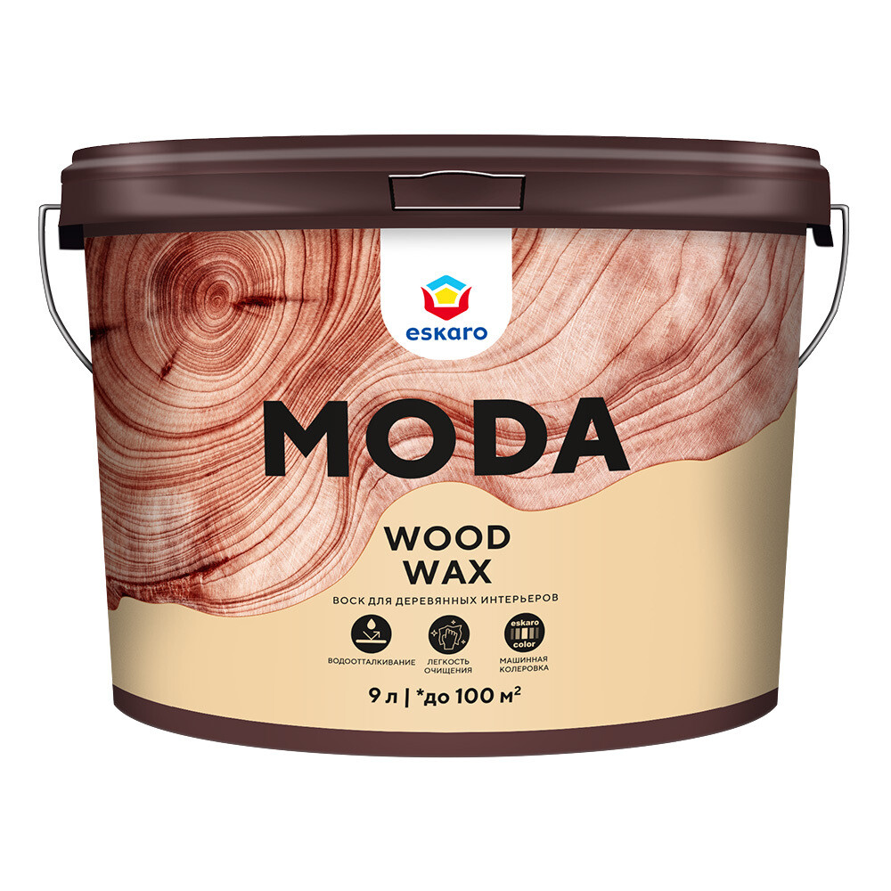 

Воск Eskaro Moda Wood Wax для дерева матовый 9 л, Бесцветный