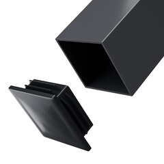 Столб для забора 60х60х2 мм 3,5 м серый RAL 7024 - фото 2