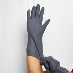 Перчатки х/б кислотоустойчивые с неопреновым покрытием водонепроницаемые Delta Plus черные 9 (L) (VE509NO09/2007) - фото 3