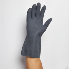 Перчатки х/б кислотоустойчивые с неопреновым покрытием водонепроницаемые Delta Plus черные 9 (L) (VE509NO09/2007) - фото 2