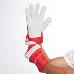 Перчатки кожаные комбинированные утепленные Delta Plus DCTHI серо-красные 10 (XL) - фото 4