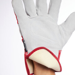 Перчатки кожаные комбинированные утепленные Delta Plus DCTHI серо-красные 10 (XL) - фото 2