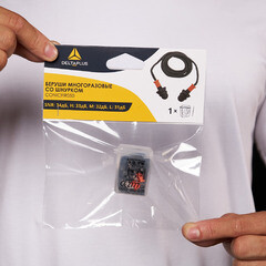 Беруши Delta Plus Conicfir050 на шнурке многоразовые (WRUCONICFIR50OR) - фото 5