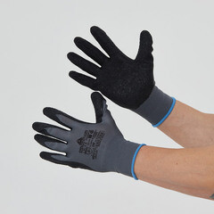 Перчатки полиэстеровые 13 нитей с латексным обливом тактильные Delta Plus VE630 черные XL - фото 7