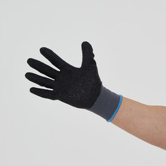 Перчатки полиэстеровые 13 нитей с латексным обливом тактильные Delta Plus VE630 черные XL - фото 4