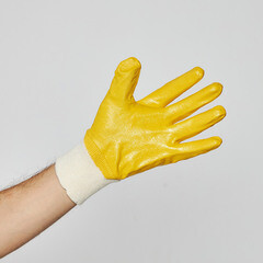 Перчатки х/б с нитриловым покрытием Delta Plus NI015 желтые 10 (XL) - фото 5
