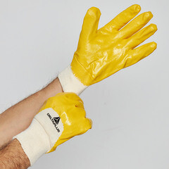 Перчатки х/б с нитриловым покрытием Delta Plus NI015 желтые 10 (XL) - фото 4