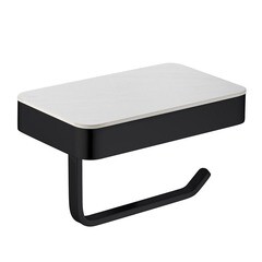 Изображение товара Держатель для туалетной бумаги Abber Westen с полкой нержавеющая сталь черный матовый (AA1730B)