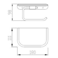 Держатель для туалетной бумаги Abber Nord с полкой нержавеющая сталь черный матовый (AA1530B) - фото 2