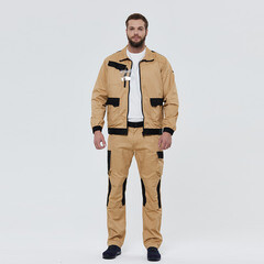 Брюки рабочие Delta Plus Mach 2 44-46 рост 164-172 см бежевые/черные - фото 2