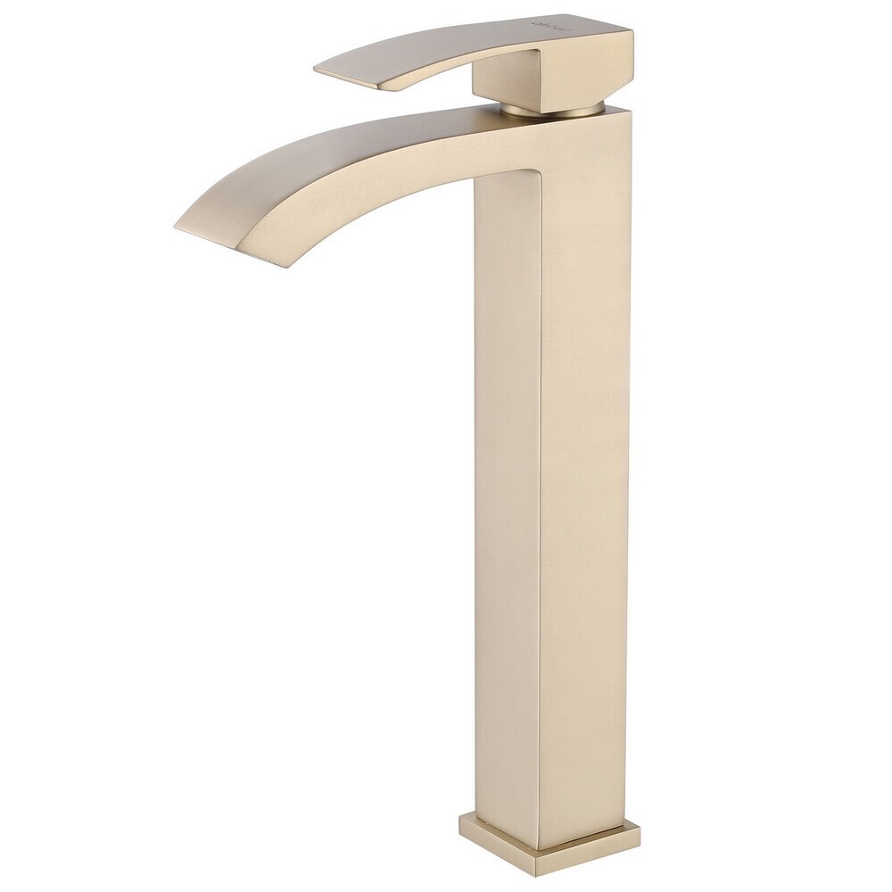 Смеситель для раковины высокий Abber Wasserfall однорычажный золото (AF8611G)