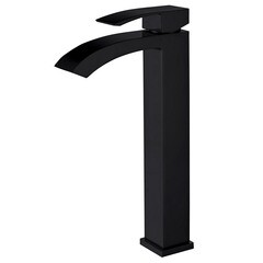 Смеситель для раковины высокий Abber Wasserfall однорычажный черный (AF8611B)