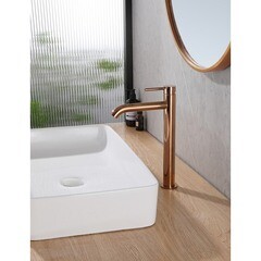 Смеситель для раковины высокий Abber Wasser Kreis однорычажный розовое золото (AF8111RG) - фото 3