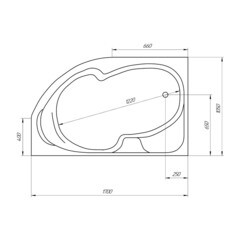 Ванна акриловая 1Marka Acrylika 170х105 см левая без ножек (У12958) - фото 2