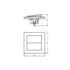 Выключатель Svet двухклавишный встраиваемый белый (0604-00101) - фото 2