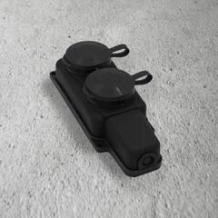 Розетка штепсельная Svet двойная с заземлением IP44 настенная черная - фото 3