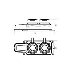 Розетка штепсельная Svet двойная с заземлением IP44 настенная черная - фото 2