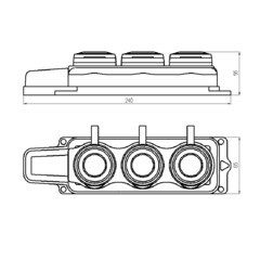 Розетка штепсельная Svet тройная с заземлением IP44 настенная черная - фото 2