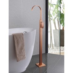 Смеситель для раковины напольный Abber Wasserfall однорычажный розовое золото (AF8640MRG) - фото 3