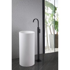 Смеситель для раковины напольный Abber Wasserfall однорычажный черный (AF8640B) - фото 2