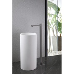 Смеситель для раковины напольный Abber Daheim однорычажный никель (AF8241NG) - фото 2