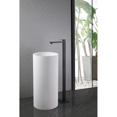 Смеситель для раковины напольный Abber Daheim однорычажный черный (AF8241B) - фото 3