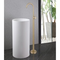 Смеситель для раковины напольный Abber Wasser Kreis однорычажный золото (AF8141G) - фото 5