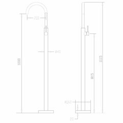 Смеситель для раковины напольный Abber Wasser Kreis однорычажный золото (AF8141G) - фото 3