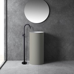 Смеситель для раковины напольный Abber Wasser Kreis однорычажный черный (AF8141B) - фото 4