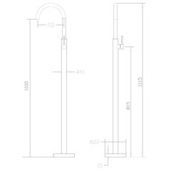 Смеситель для раковины напольный Abber Wasser Kreis однорычажный черный (AF8141B) - фото 3