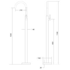 Смеситель для раковины напольный Abber Wasser Kreis однорычажный хром (AF8141) - фото 3