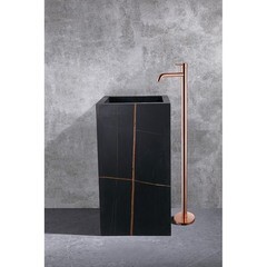 Смеситель для раковины напольный Abber Wasser Kreis однорычажный розовое золото (AF8140RG) - фото 2