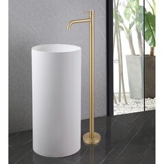 Смеситель для раковины напольный Abber Wasser Kreis однорычажный золото (AF8140G) - фото 3