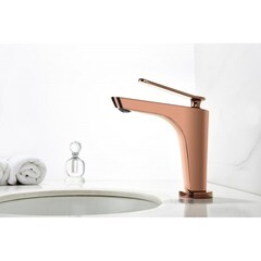 Смеситель для раковины Abber Zeitlos однорычажный розовое золото (AF8909RG) - фото 3