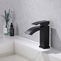 Смеситель для раковины Abber Wasserfall однорычажный черный (AF8610B) - фото 3