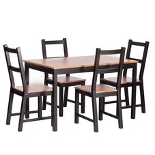 Обеденная группа антик черный стол и 4 стула Sonata Dining Set (21795)