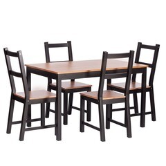 Изображение товара Обеденная группа антик черный стол и 4 стула Sonata Dining Set (21795)