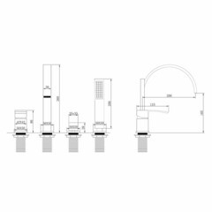Смеситель на борт ванны Abber Wasserfall золото однорычажный с лейкой (AF8613G) - фото 2