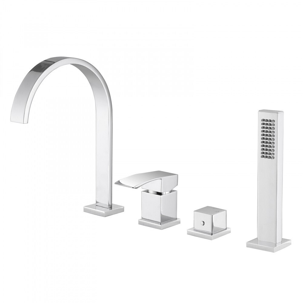 

Смеситель на борт ванны Abber Wasserfall хром однорычажный с лейкой (AF8613)