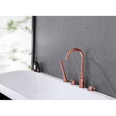 Смеситель на борт ванны Abber Wasser Kreis розовое золото однорычажный с лейкой (AF8113RG) - фото 2