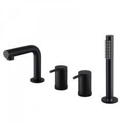 Смеситель на борт ванны Abber Emotion черный однорычажный с лейкой (AF8813B)