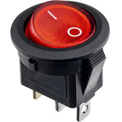 Кнопка круглая Düwi 26848 2 250 В IP20 с подсветкой красная