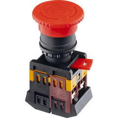 Кнопка грибок Düwi 26863 5 250 В IP40 с фиксацией красная