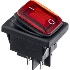 Изображение товара Кнопка прямоугольная Düwi 26845 1 250 В IP65 с подсветкой красная