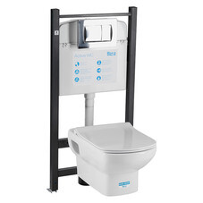 Комплект инсталляции Roca Dama с унитазом Senso Slim с кнопкой хром и сиденьем дюропласт микролифт быстросъем (893104090)