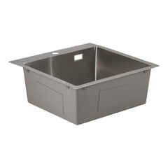 Изображение товара Мойка для кухни Ukinox Практика 50х50х20 см врезная с сифоном сталь (PRB500.500 -GT10C 0CW)