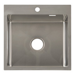 Мойка для кухни Ukinox Практика 50х50х20 см врезная с сифоном сталь (PRB500.500 -GT10C 0CW) - фото 4