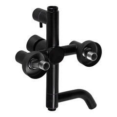 Душевая система Corsa Deco AX с верхним душем с лейкой с изливом черная (SSFAX250SB) - фото 15