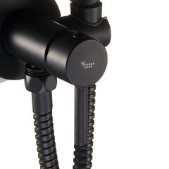 Смеситель с гигиеническим душем встраиваемый Corsa Deco со скрытой частью в комплекте черный (HF001B) - фото 7